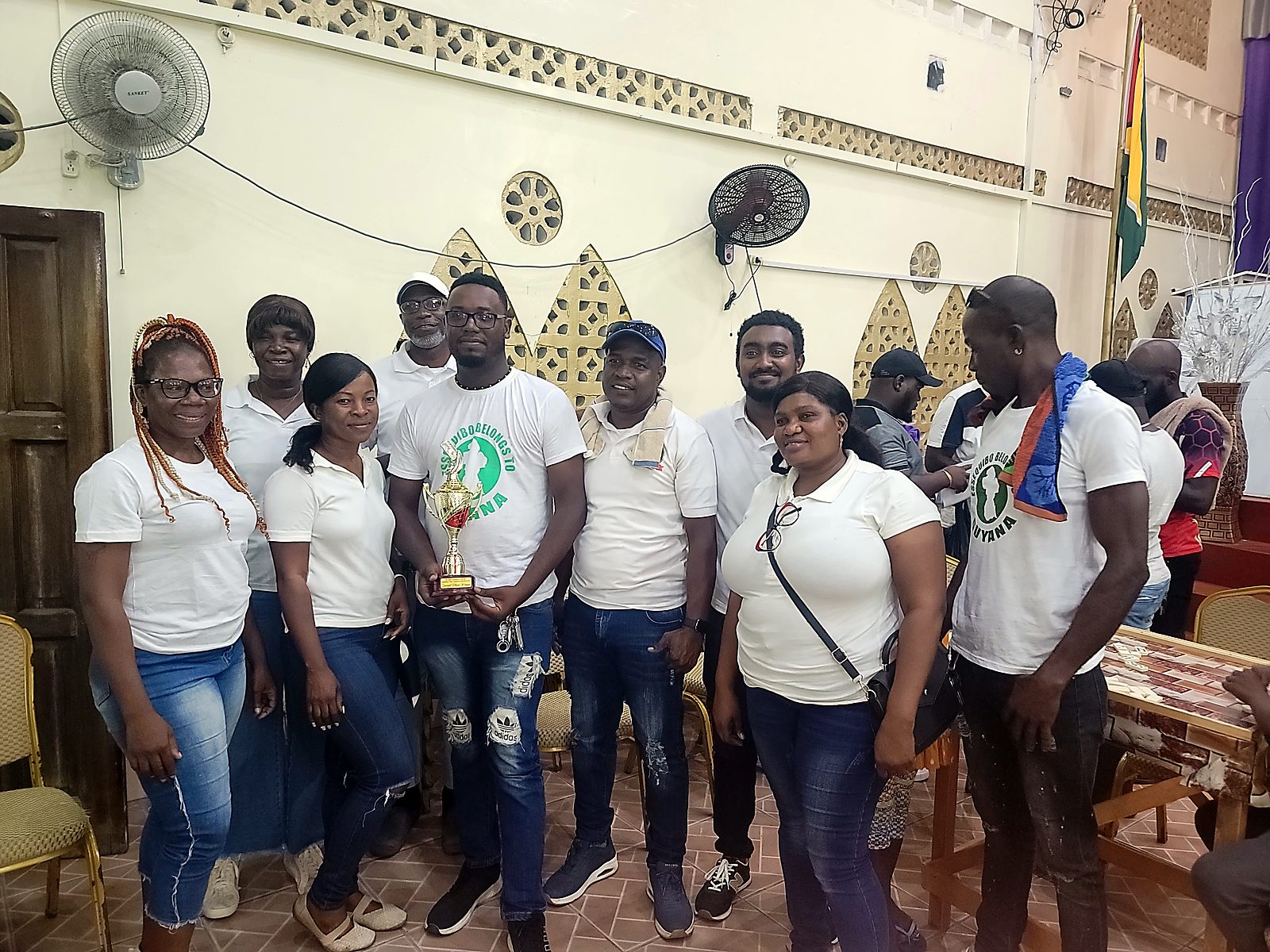 Church team holding a trophy